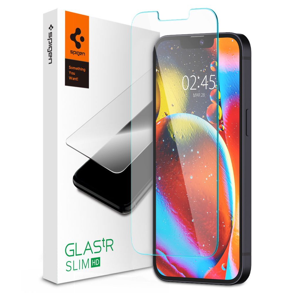 Защитно фолио за екран Spigen GlastR Slim за Apple iPhone 14 Plus / 13 Pro Max, закалено стъкло, Full Glue AGL03382