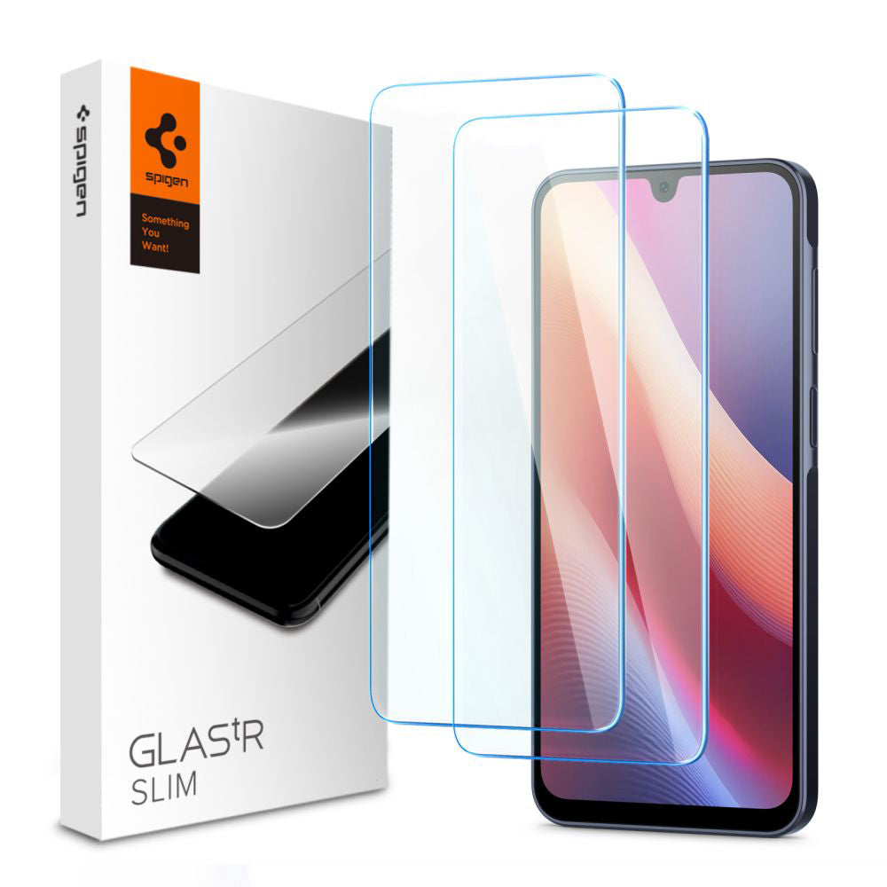 Фолио за защита на екрана Spigen GlastR Slim за Samsung Galaxy A26 A266 / A16 5G A166 / A16 4G A165, закалено стъкло, пълно залепване, комплект от 2 броя.
