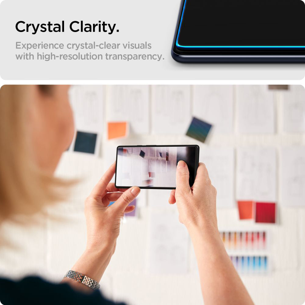 Протектор за екран Spigen GlastR Slim за Samsung Galaxy XCover7 Pro / Xcover7 G556, закалено стъкло, пълно залепване, комплект 2 броя AGL09407