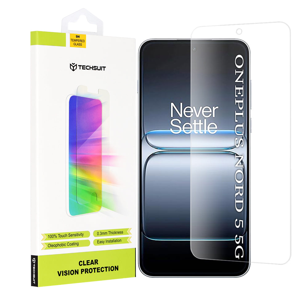 Защитно фолио Techsuit Clear Vision за OnePlus Nord 5, закалено стъкло, Full Glue