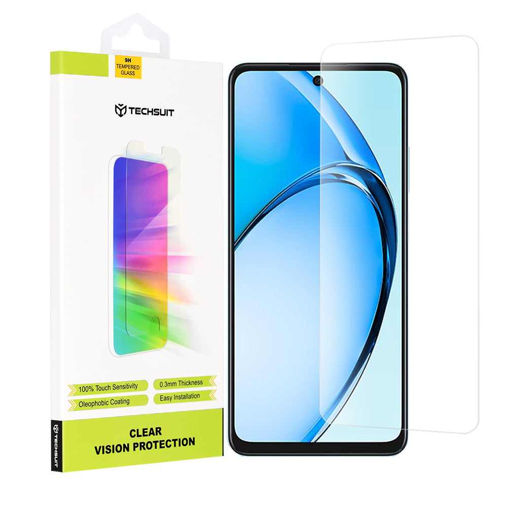 Techsuit Clear Vision Screen Protector for Oppo A60, Tempered Glass, Full Glue