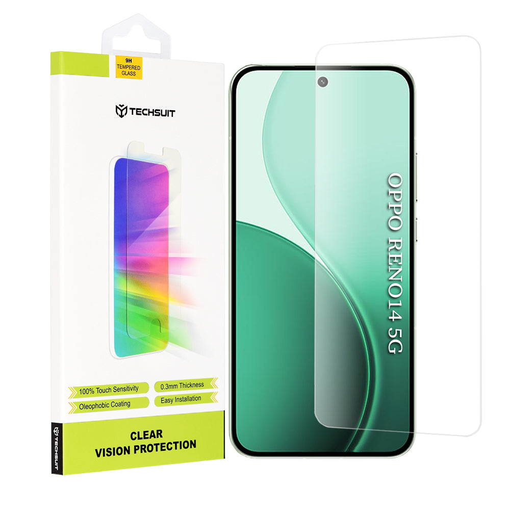 Защитно фолио Techsuit Clear Vision за Oppo Reno14, закалено стъкло