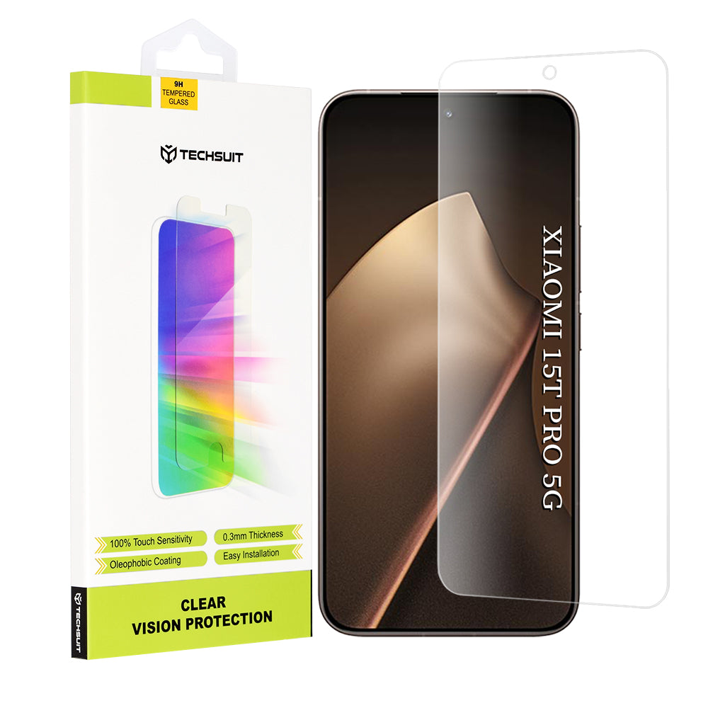 Защитно фолио Techsuit Clear Vision за Xiaomi 15T Pro, закалено стъкло, Full Glue