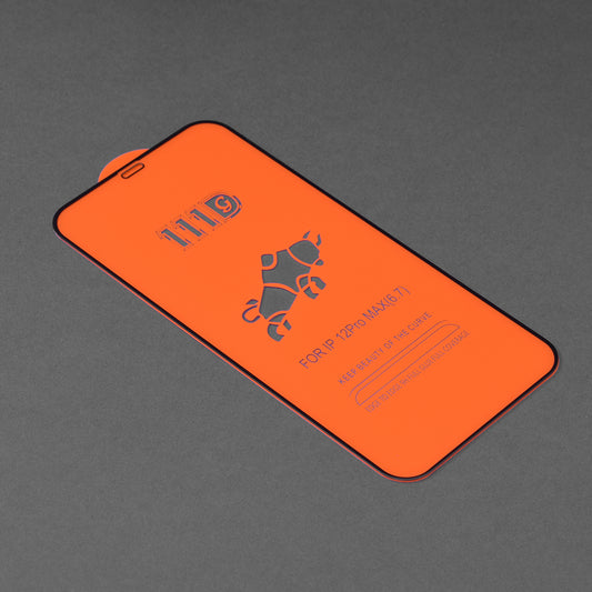 Протектор за екран Techsuit за Apple iPhone 12 Pro Max, закалено стъкло, пълно залепване, 111D, черен