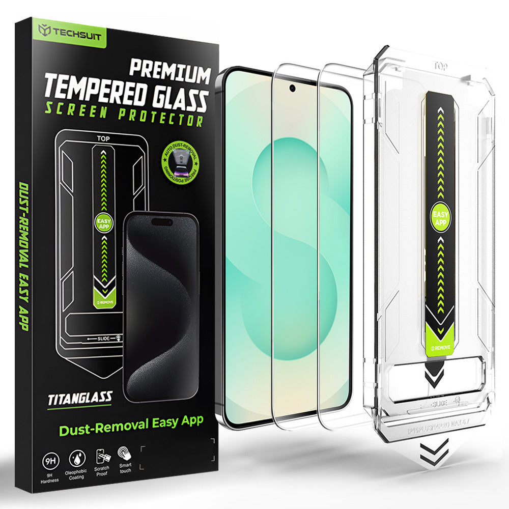 Фолио за защита на екрана Techsuit TitanGlass CrystalHD за Samsung Galaxy S26 Plus S947, Закалено стъкло, Пълно лепило, Комплект 2 броя