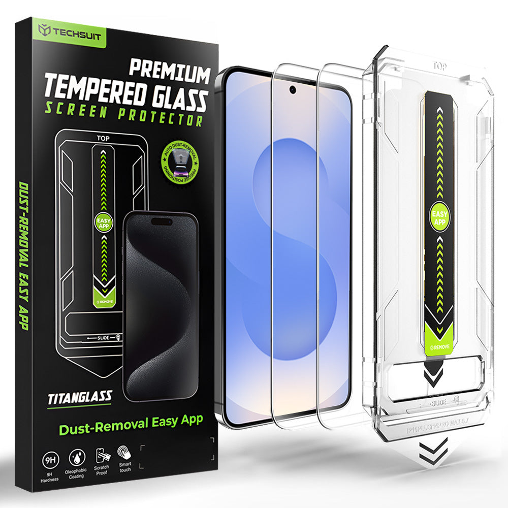 Фолио за защита на екрана Techsuit TitanGlass CrystalHD за Samsung Galaxy S26 S942, Закалено стъкло, Пълно залепване, Комплект 2 броя