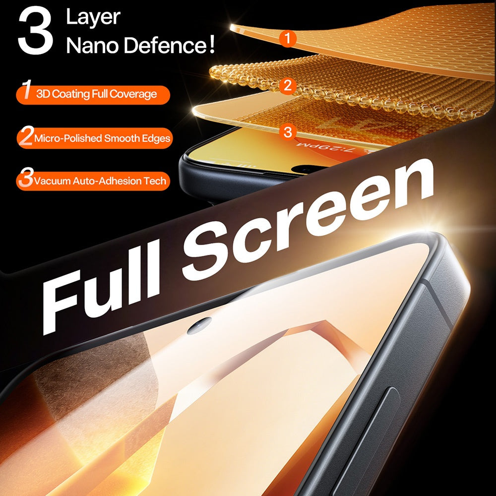 Фолио за защита на екрана Torras GlassGo Install Master за Samsung Galaxy S26 S942, закалено стъкло, пълно залепване, прозрачно