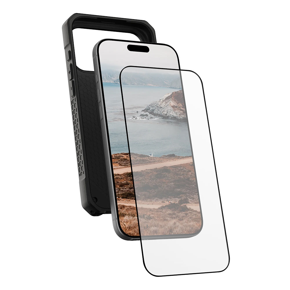 Защитно фолио Urban Armor Gear Shield за Apple iPhone 17 Pro, закалено стъкло, Full Glue, черно