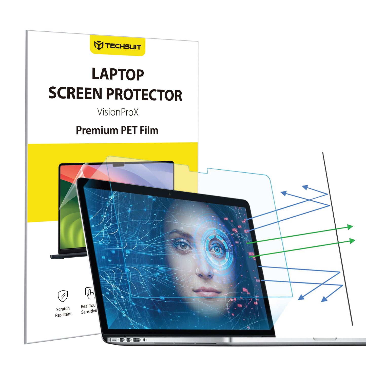 Фолио за защита на екрана Anti Blue Light Techsuit VisionProX за Apple MacBook Pro 14inch (2023), Пластмаса