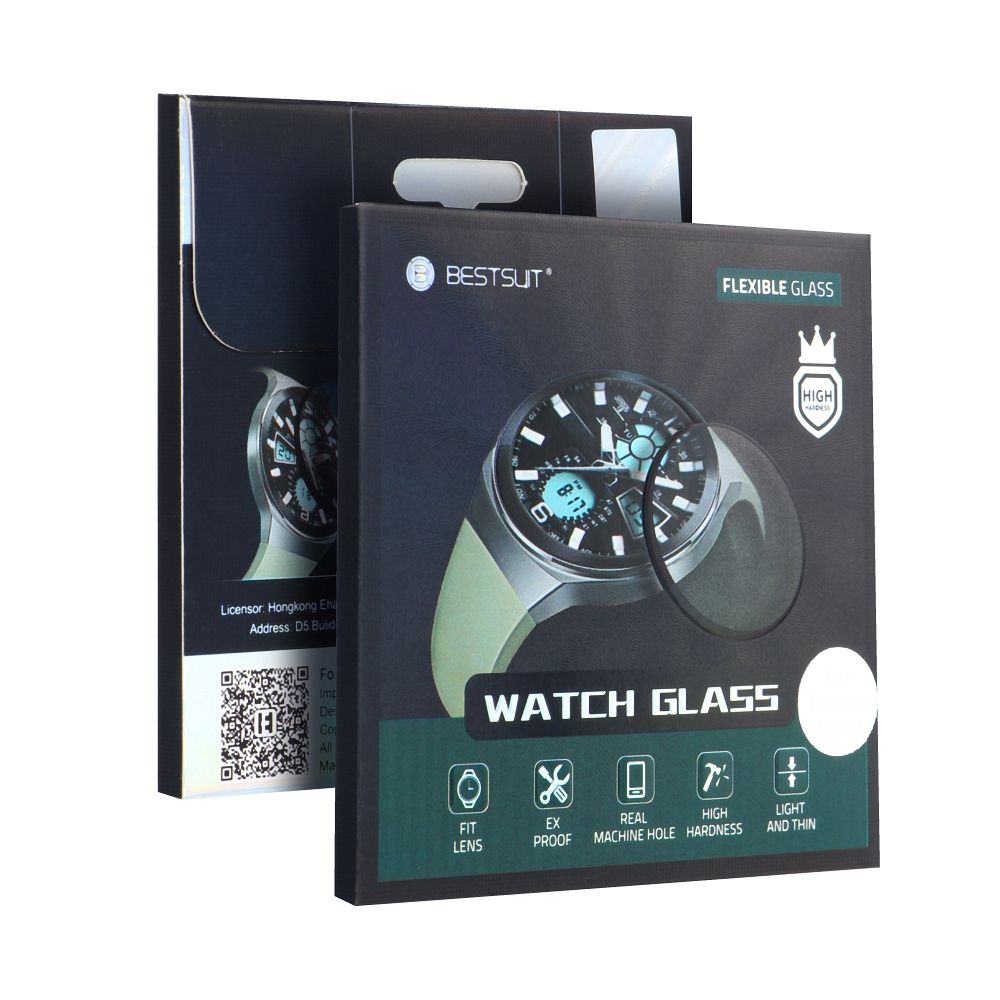 Bestsuit Защитен калъф за Apple Watch 9/8 45mm Series, гъвкаво стъкло, черен