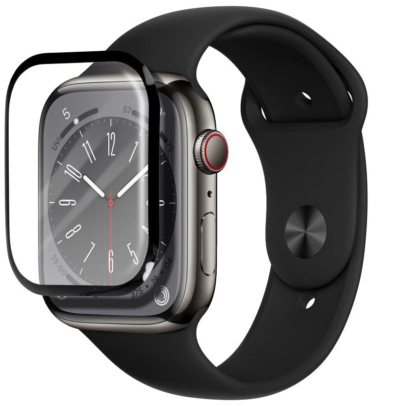 Bestsuit Защитен калъф за Apple Watch 9/8 45mm Series, гъвкаво стъкло, черен