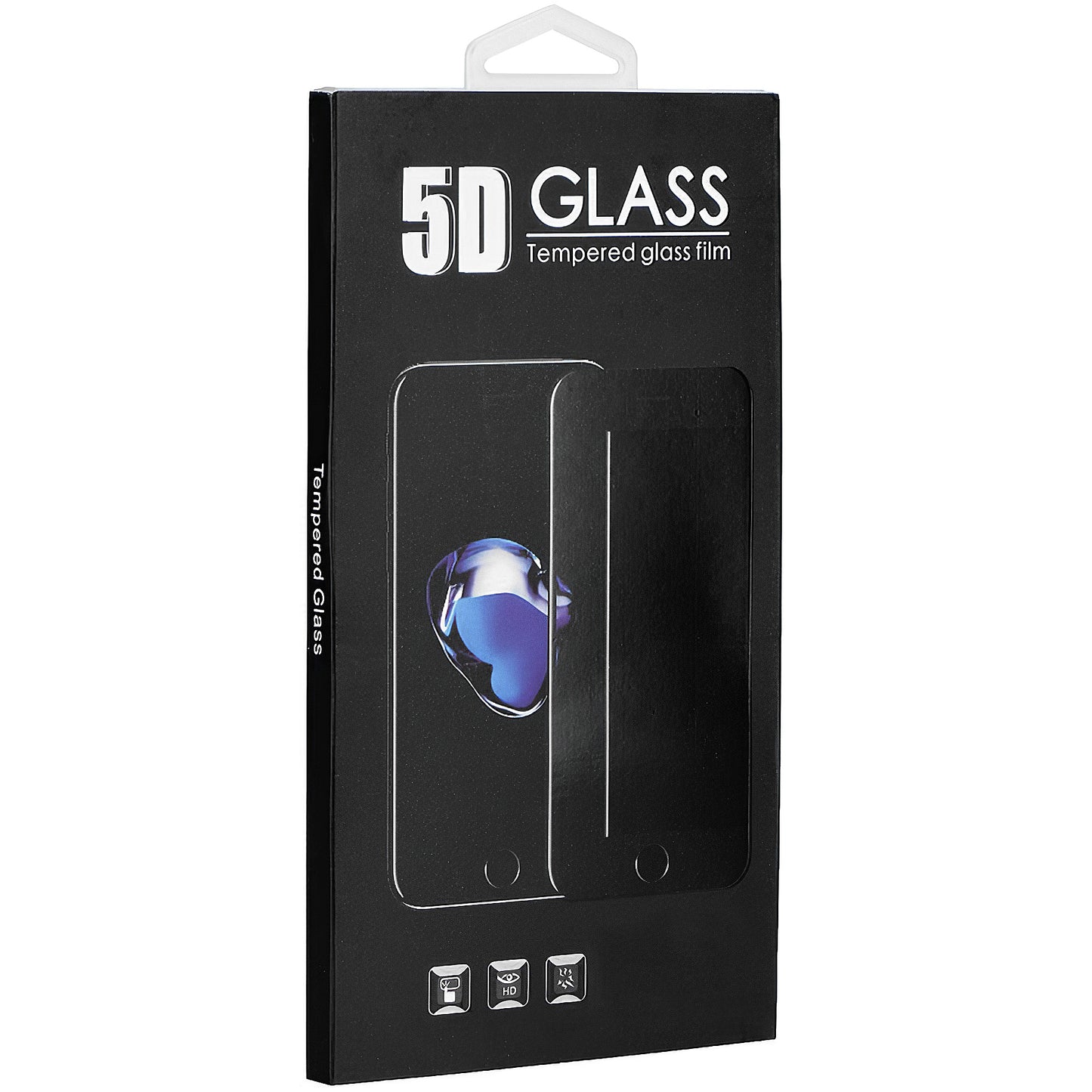 OEM протектор за екран за Apple iPhone 11 Pro / XS / X, закалено стъкло, пълно залепване, 5D, черен