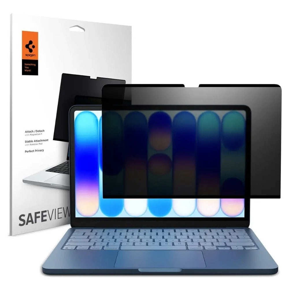 Протектор за екран Privacy Spigen Safe View Magnetic за Apple MacBook Neo 13 инча, пластмаса AFL11670