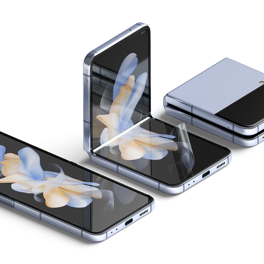 Фолио за защита на вътрешния екран Ringke Dual Easy за Samsung Galaxy Z Flip4 F721, Пластмаса, Комплект 2 броя