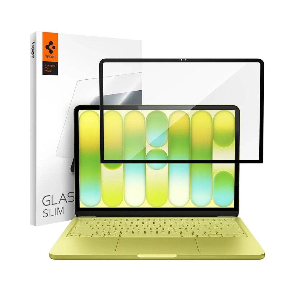 Протектор за екран Spigen GlastR Slim за Apple MacBook Neo 13 инча, закалено стъкло, черен AGL11669