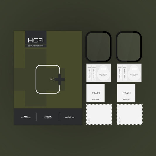 Защитно фолио HOFI Hybrid PRO+ за Apple Watch 41mm Series, комплект от 2 части, пластмаса, черно