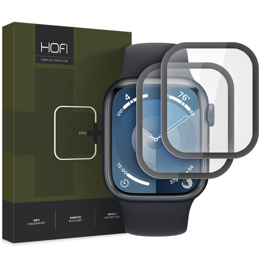 Защитно фолио HOFI Hybrid PRO+ за Apple Watch 45mm Series, комплект от 2 части, пластмаса, черно