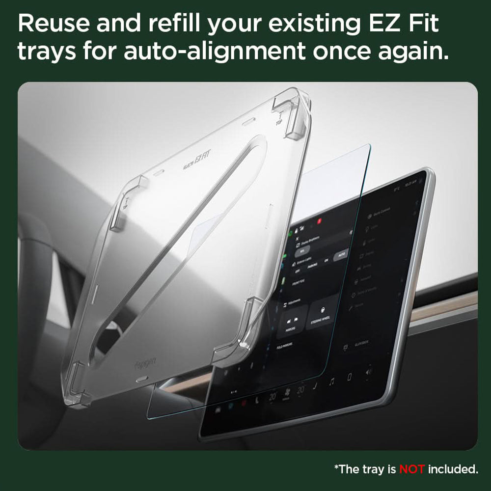 Протекторен филм Spigen GlastR EZ FIT Anti-Glare за навигация Tesla 3 (2021 - 2023), закалено стъкло AGL04338