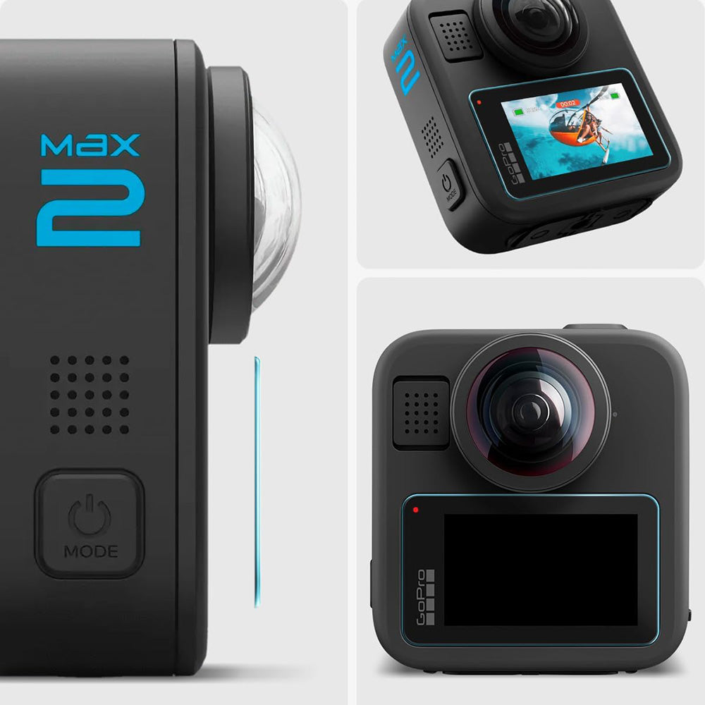 Фолио за защита на екрана Spigen GlastR Slim за GoPro Max 2, Комплект 2 броя, Закалено стъкло AGL11230