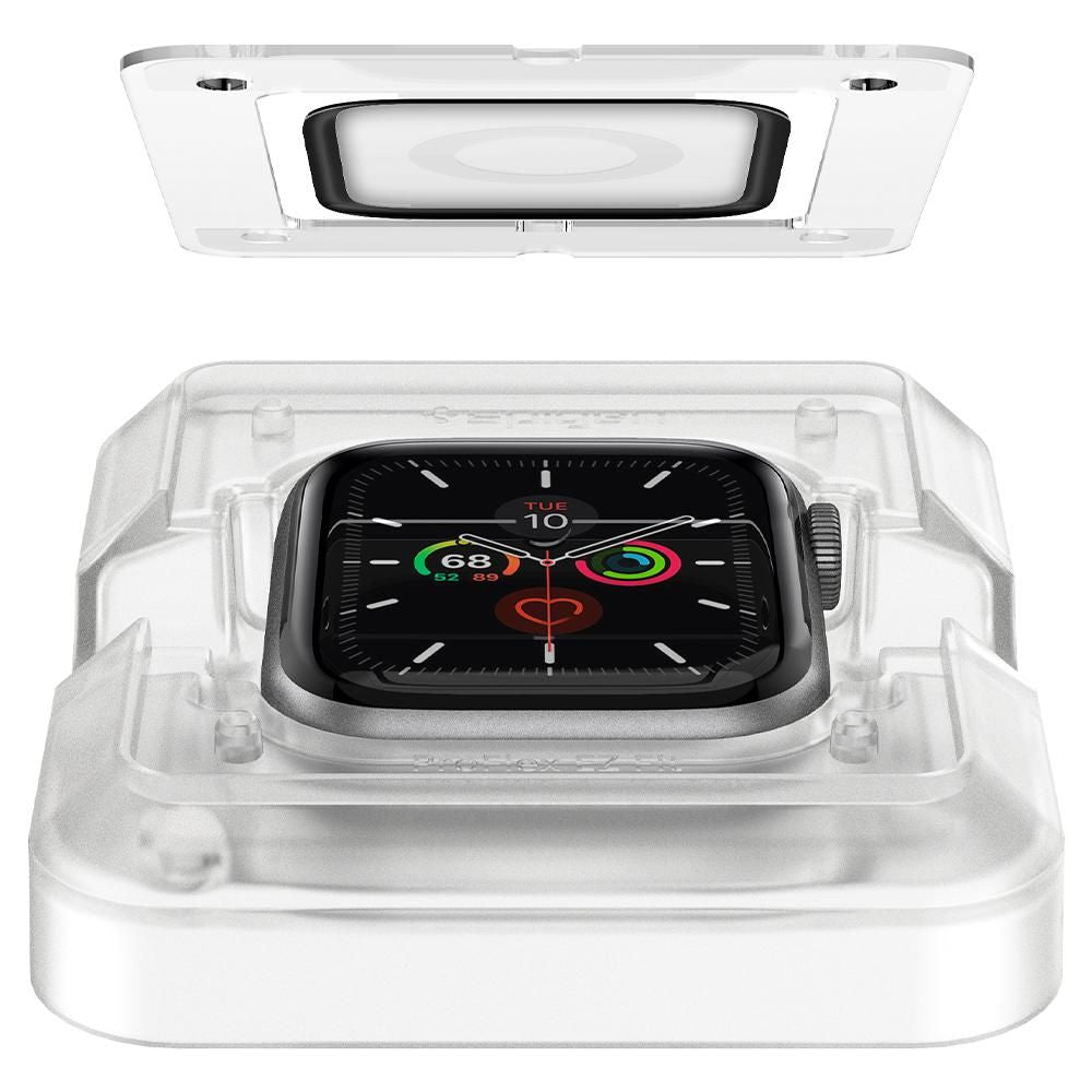 Фолио за защита Spigen ProFlex EZ FIT за Apple Watch 44mm Series, Комплект 2 броя, Гъвкаво стъкло, Черно