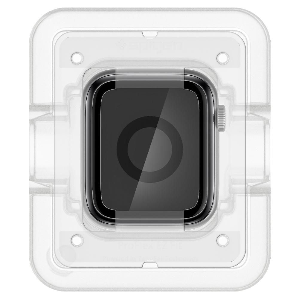 Фолио за защита Spigen ProFlex EZ FIT за Apple Watch 44mm Series, Комплект 2 броя, Гъвкаво стъкло, Черно