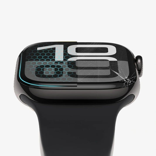Фолио за защита Tech-Protect Flex+ за Apple Watch 46mm Series, Комплект 2 броя, Гъвкаво стъкло, Черно