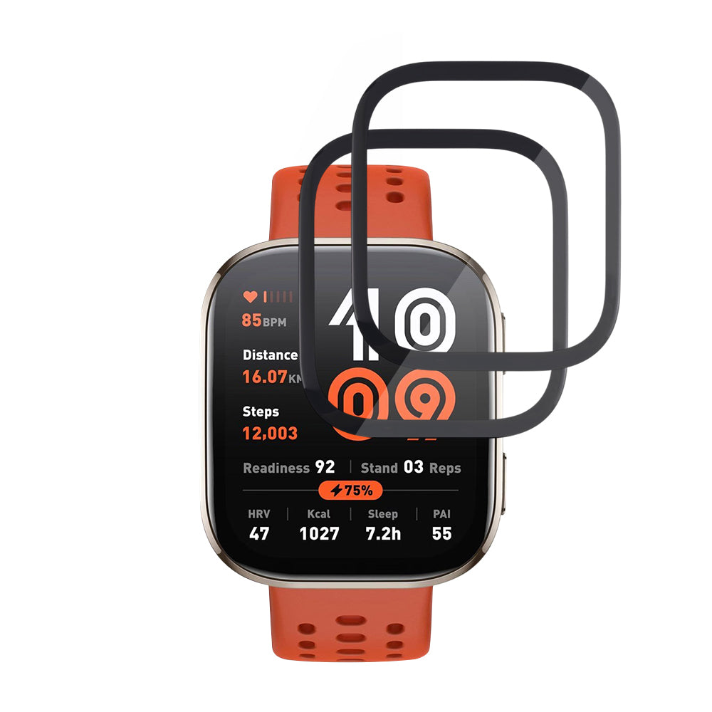 Фолио за защита Techsuit Nano Flex за Amazfit Bip 6, Комплект 2 броя, Пластмаса, Черно