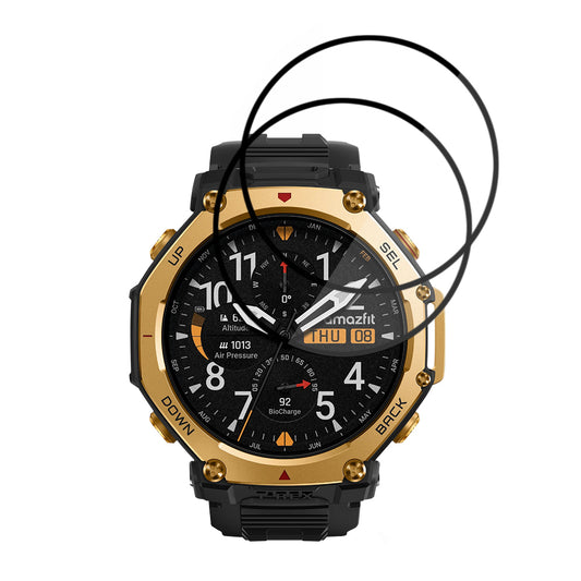 Фолио за защита Techsuit Nano Flex за Amazfit T-Rex 3 Pro 48mm, Комплект 2 броя, Пластмаса, Черно