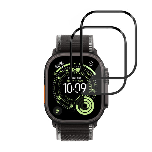Фолио за защита Techsuit Nano Flex за Apple Watch Ultra Series, Комплект 2 броя, Пластмаса, Черно