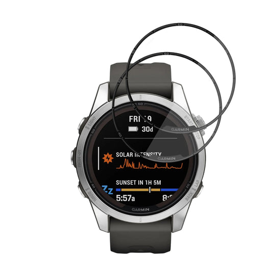 Фолио за защита Techsuit Nano Flex за Garmin Fenix 7S Pro Solar, Комплект 2 броя, Пластмаса, Черно