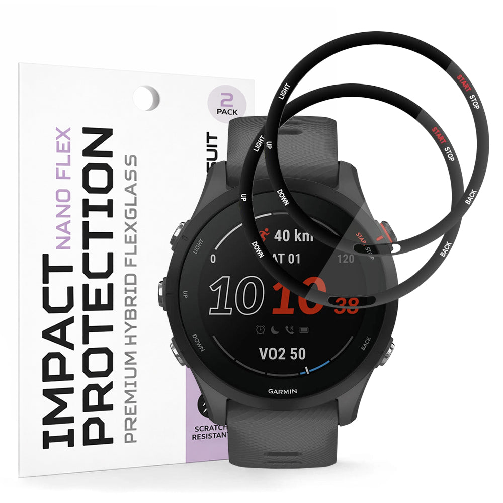Фолио за защита Techsuit Nano Flex за Garmin Forerunner 255 Music / 255, Комплект 2 броя, Пластмаса, Черно
