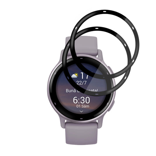 Фолио за защита Techsuit Nano Flex за Garmin Vivoactive 5, Комплект 2 броя, Пластмаса, Черно