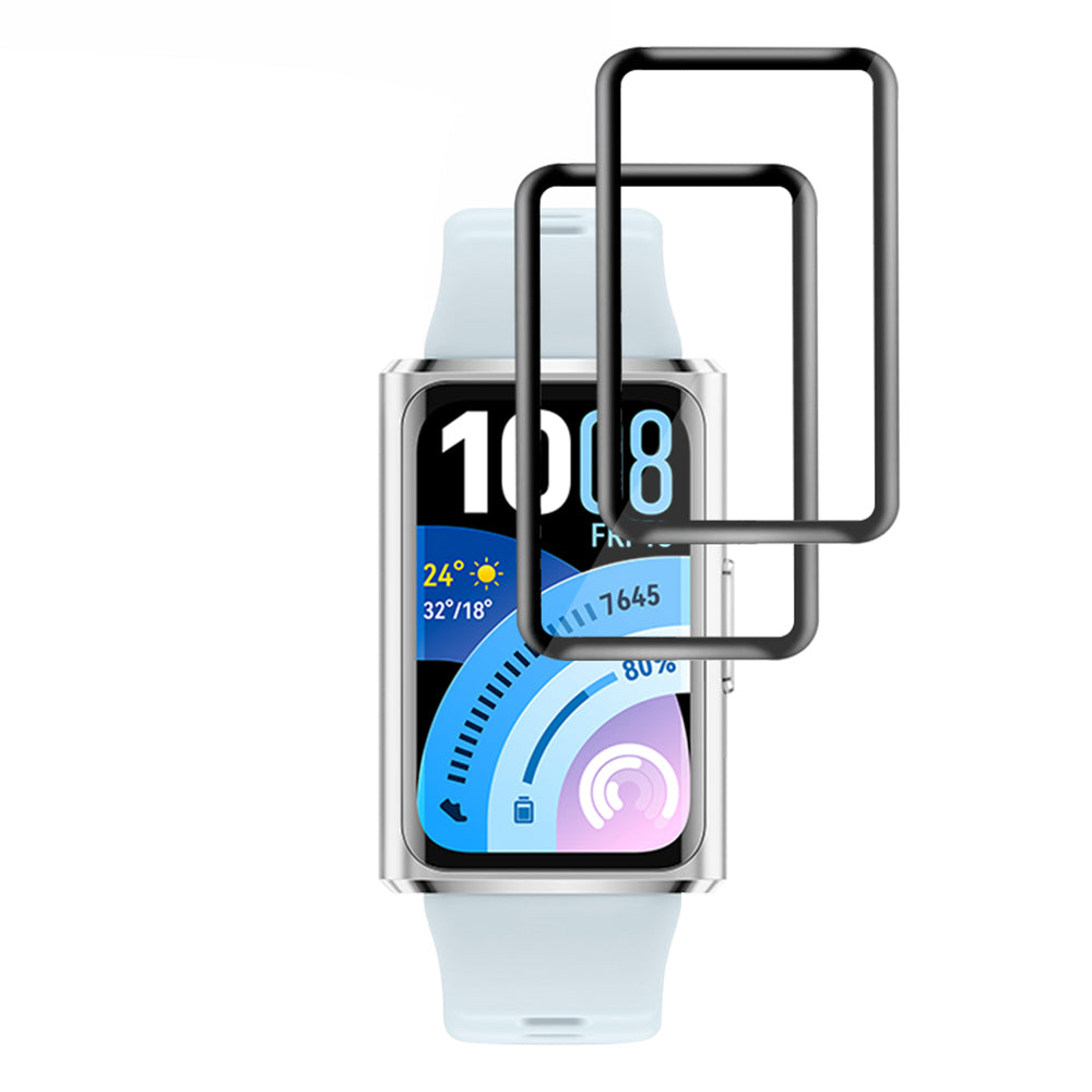 Фолио за защита Techsuit Nano Flex за Huawei Band 11 Pro, Комплект 2 броя, Пластмаса, Черно