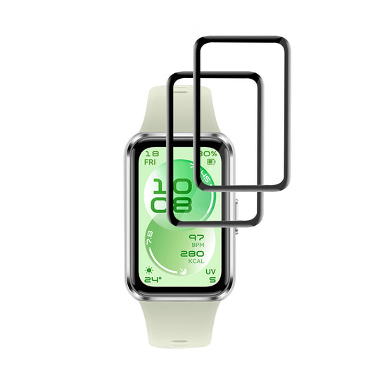 Фолио за защита Techsuit Nano Flex за Huawei Band 11, Комплект 2 броя, Пластмаса, Черно