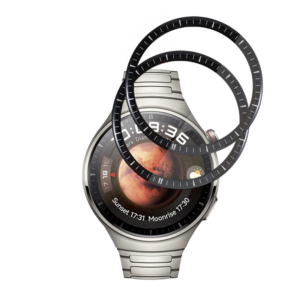 Фолио за защита Techsuit Nano Flex за Huawei Watch 4 Pro, Комплект 2 броя, Пластмаса, Черно