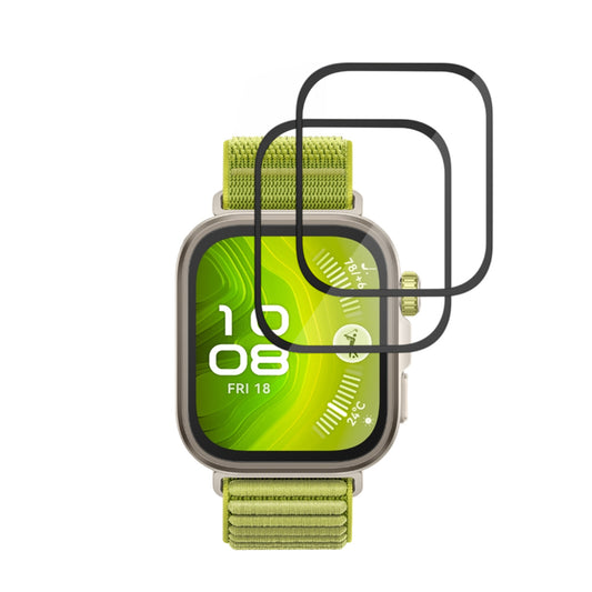 Фолио за защита Techsuit Nano Flex за Huawei Watch Fit 4 Pro, Комплект 2 броя, Пластмаса, Черно