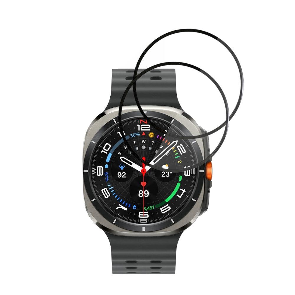 Фолио за защита Techsuit Nano Flex за Samsung Galaxy Watch Ultra, Комплект 2 броя, Пластмаса, Черно