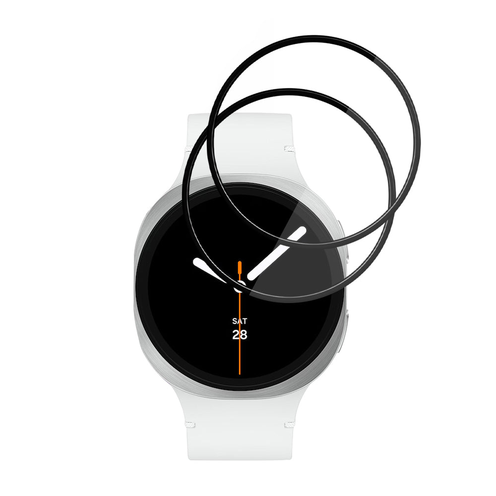 Фолио за защита Techsuit Nano Flex за Samsung Galaxy Watch8 44mm, Комплект 2 броя, Пластмаса, Черно