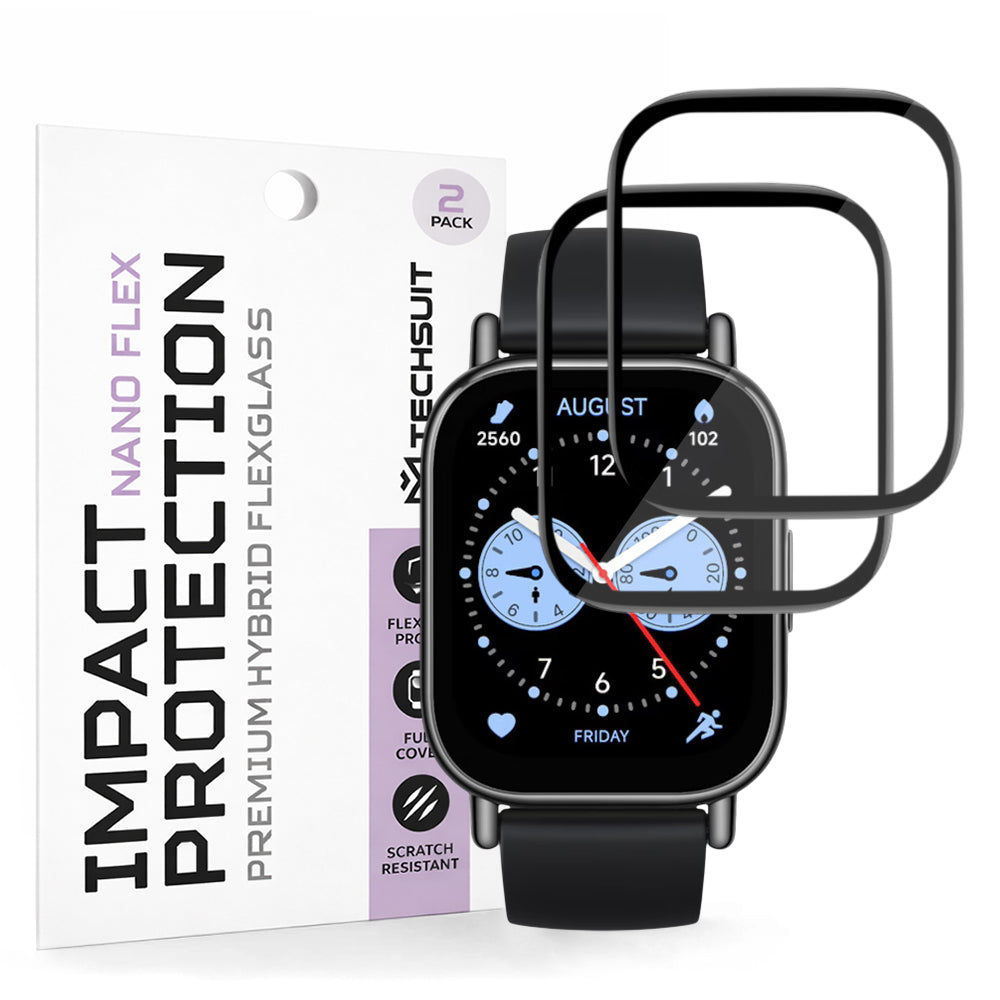Фолио за защита Techsuit Nano Flex за Xiaomi Redmi Watch 5 Lite, Комплект 2 броя, Пластмаса, Черно