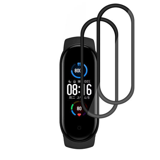 Фолио за защита Techsuit Nano Flex за Xiaomi Smart Band 6 / 5, Комплект 2 броя, Пластмаса, Черно