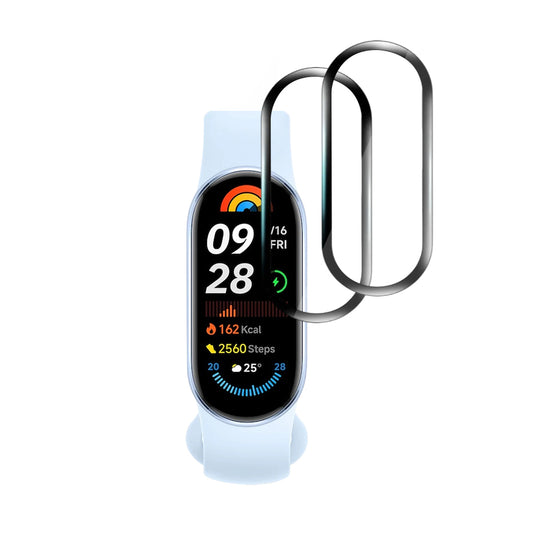 Фолио за защита Techsuit Nano Flex за Xiaomi Smart Band 9, Комплект 2 броя, Пластмаса, Черно