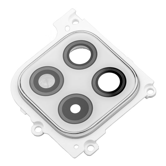 Стъкло за задна камера Samsung Galaxy A22 5G A226, с рамка, бяло