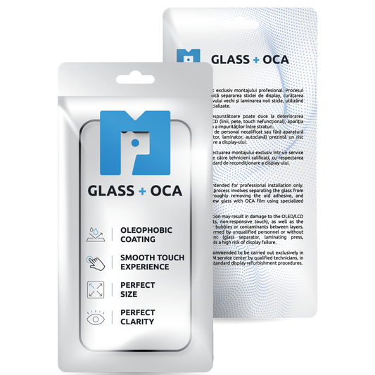 Стъкло за екран + OCA MP съвместимо с Apple iPhone 14 Plus, Черно