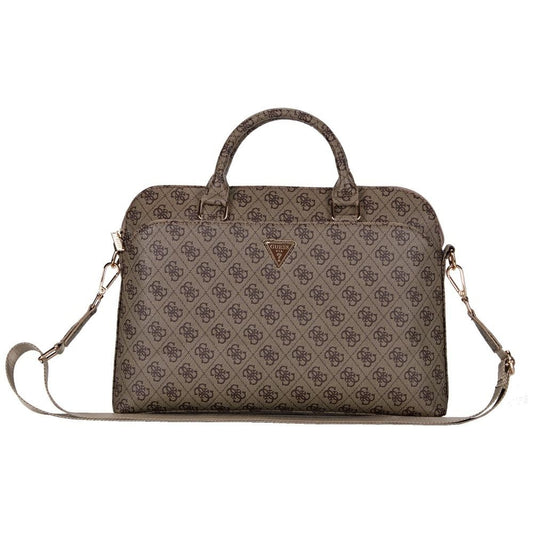 Чанта Guess 4G Triangle Logo за лаптоп 15 инча, кафява