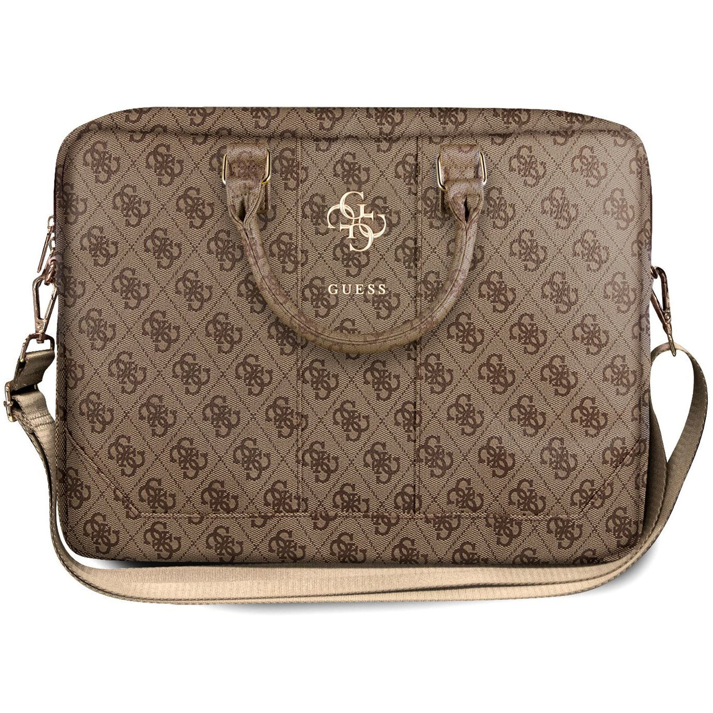 Чанта Guess 4G Metal Logo за лаптоп 15inch - 16inch, кафява