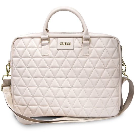 Чанта Guess Quilted за лаптоп 15 инча, розова