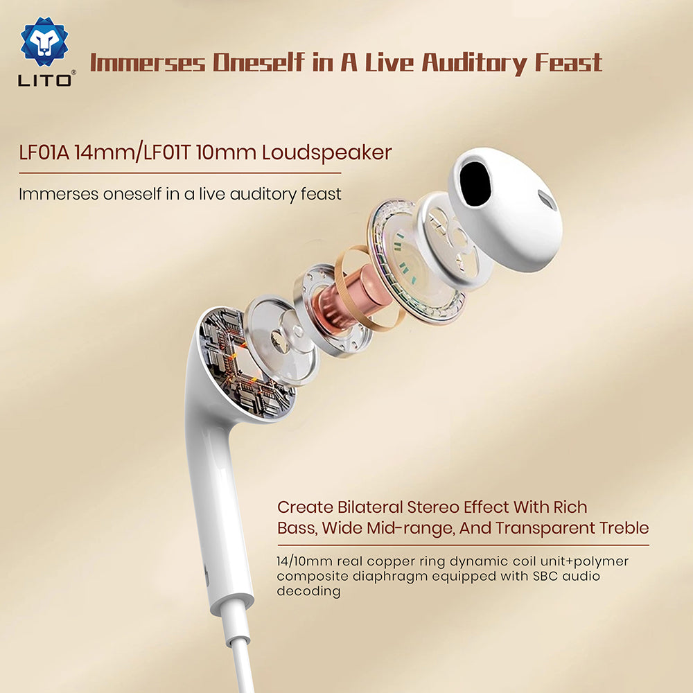 Handsfree 3.5mm Lito LF01A, Бял