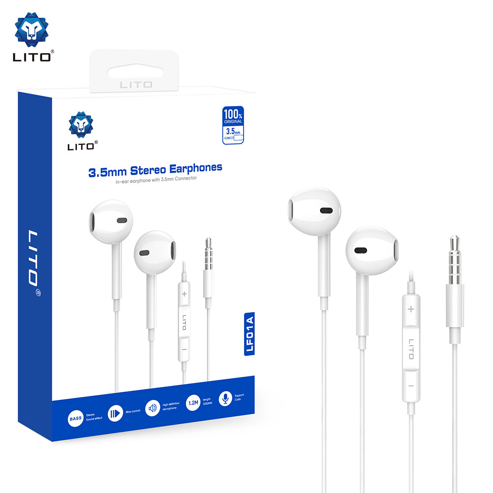 Handsfree 3.5mm Lito LF01A, Бял
