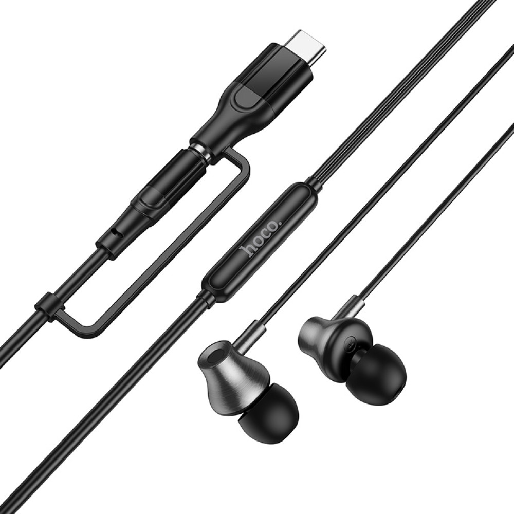 Handsfree 3.5mm / USB-C HOCO M119A, Black