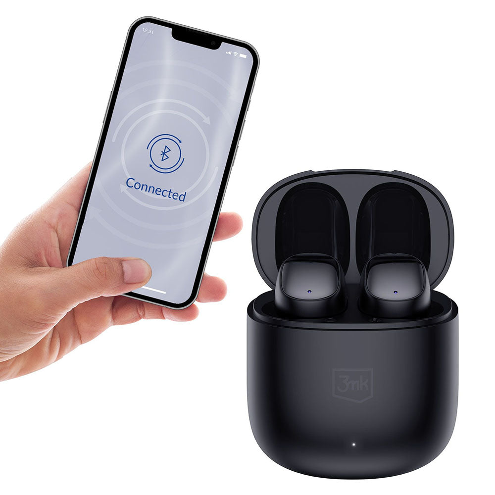 Handsfree Bluetooth 3MK FlowBuds, TWS, Черен